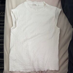Mango Off-White Textured Muscle Tee